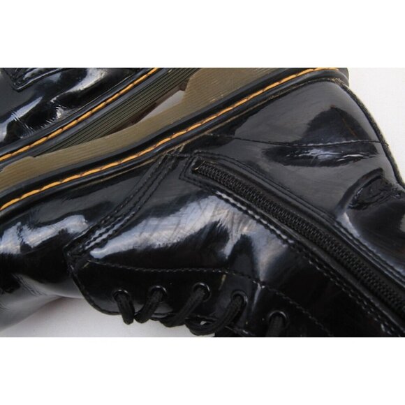 Dr. Martens 1460 Y Patent Leather Boots Black Lace Up Combat Sz EU 37 US 6 - Picture 9 of 16